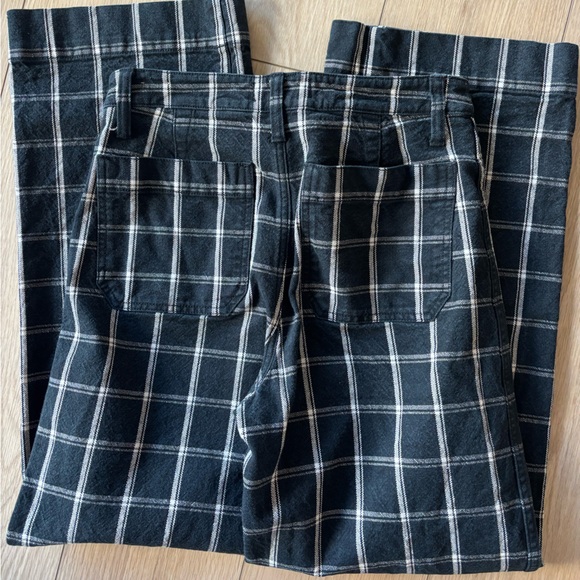MADEWELL Slim Emmett Wide Leg Pant in Windowpane Check. - Picture 6 of 9